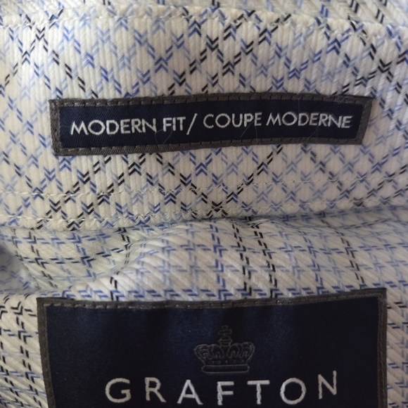 Grafton Classic Blue Plaid Men's Shirt Size 17 - Picture 6 of 6